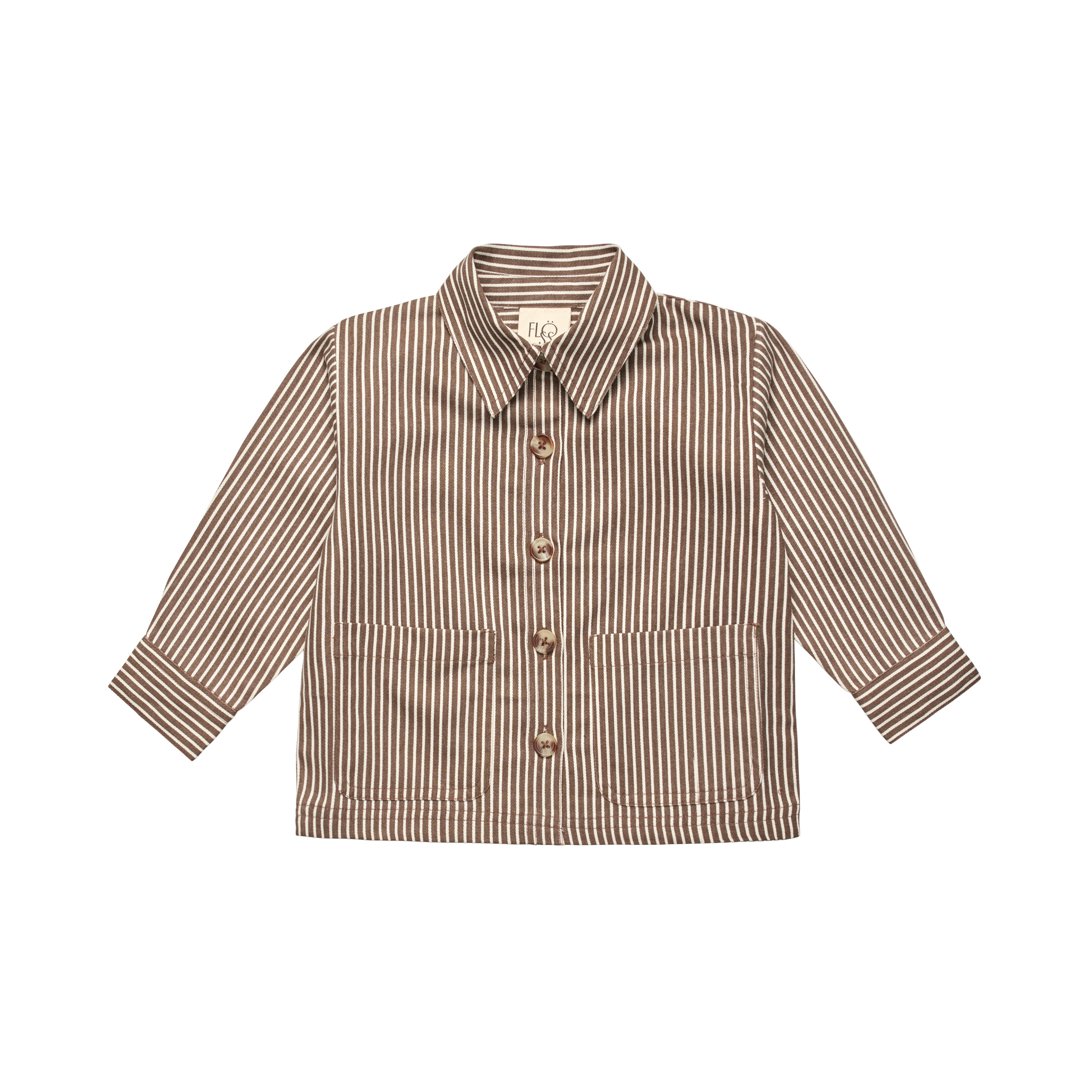 Flöss Aps Bob Overshirt Shirt Roast Brown Stripe