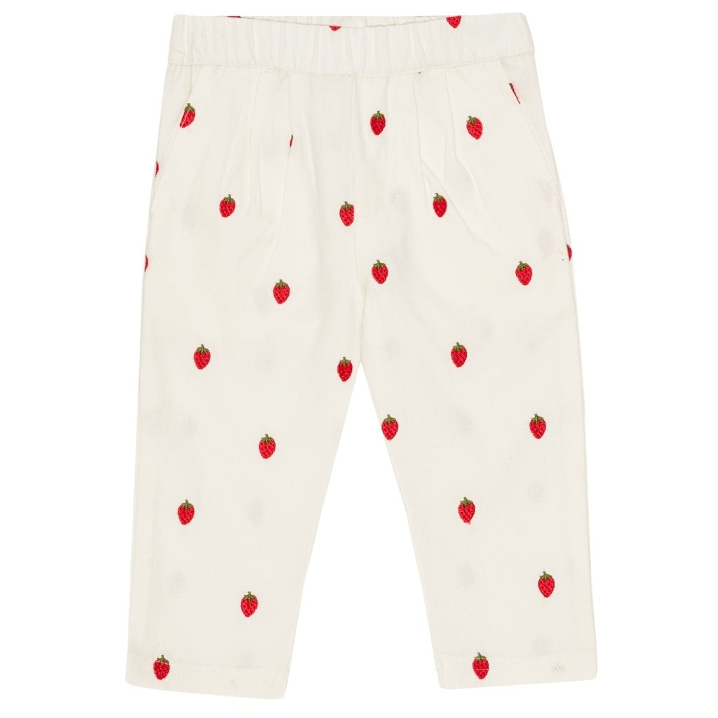 Flöss Aps Cora Pants Pants White Denim Berry