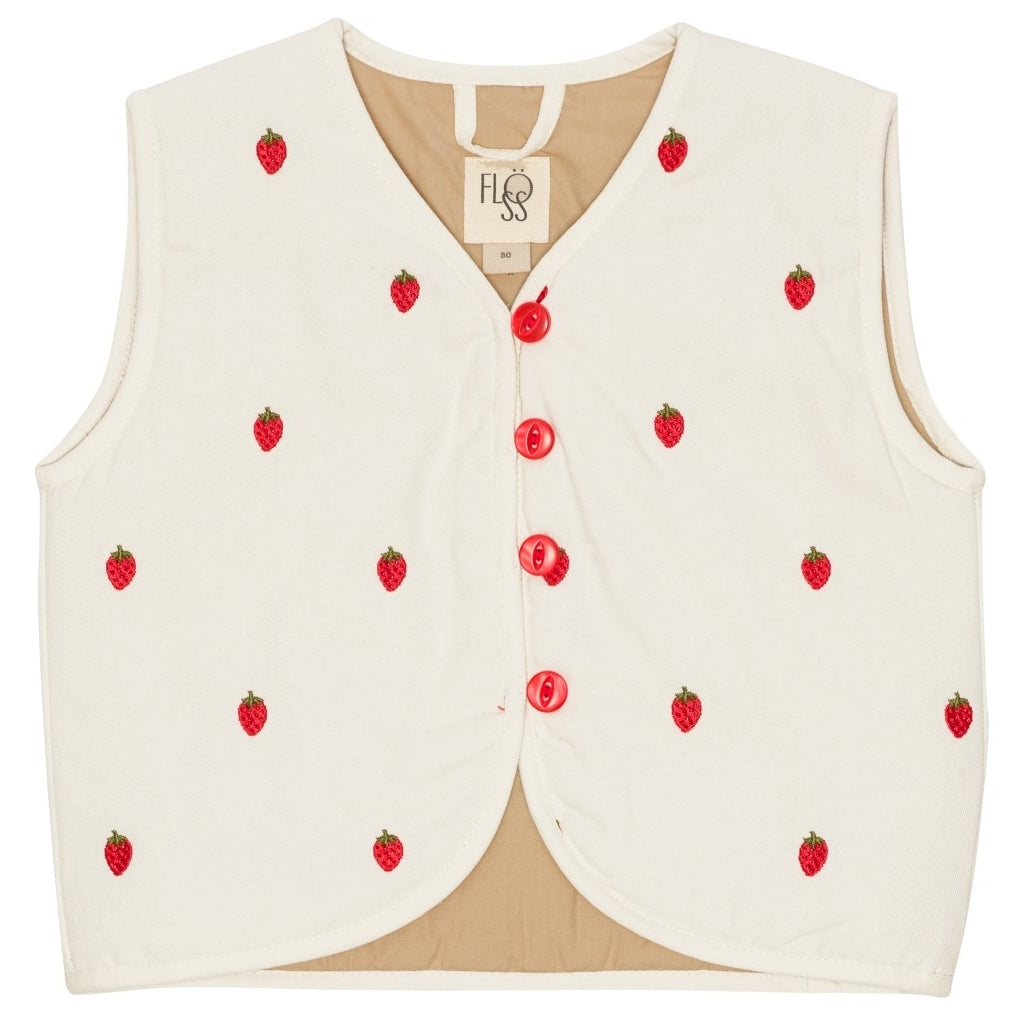 Flöss Aps Cora Vest Vest White Denim Berry