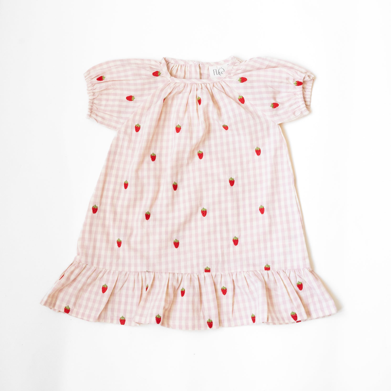 Flöss Aps Dolly Dress Dress Pink Berry Gingham