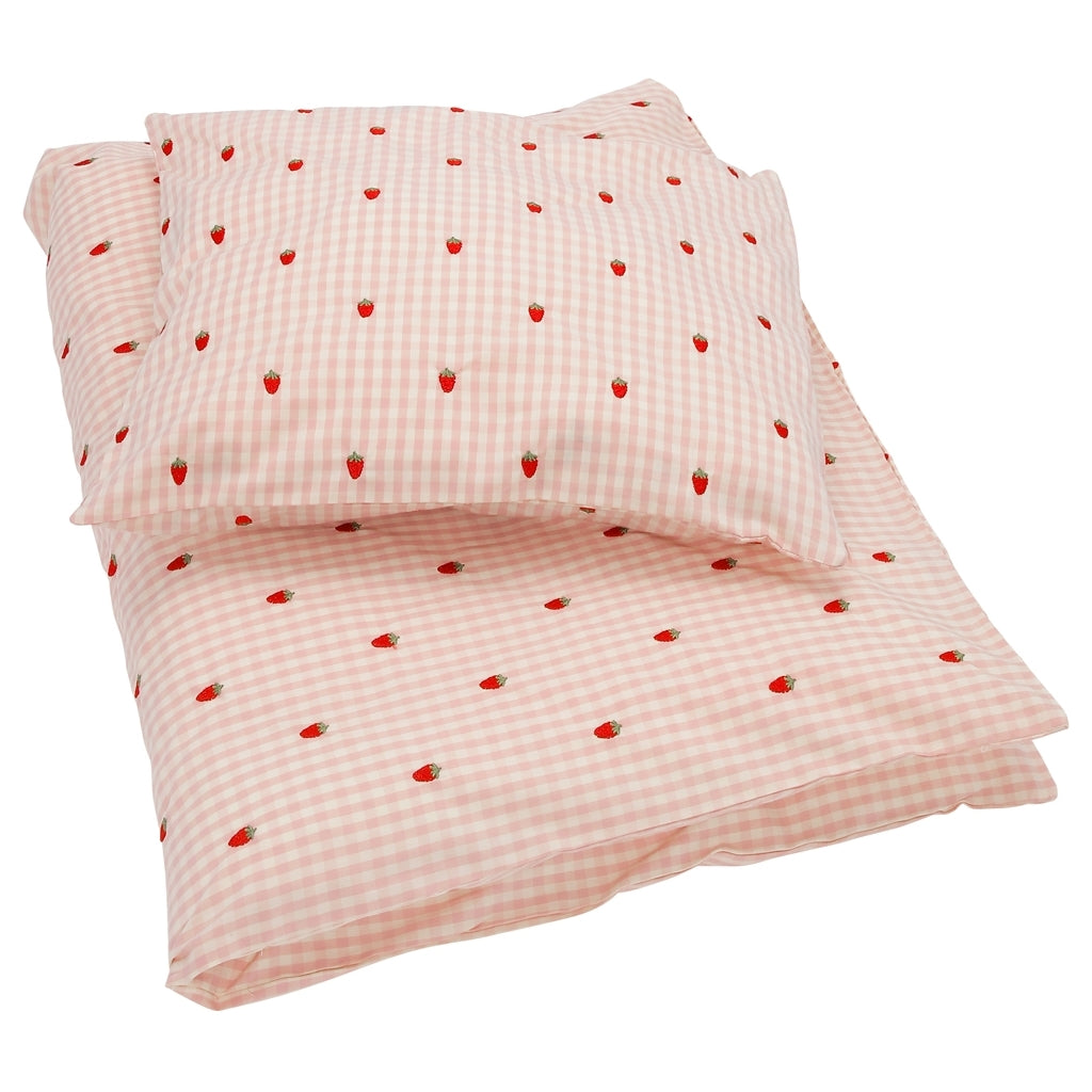 Flöss Aps Dolly Duvet+Pillow Baby Duvet cover Pink Berry Gingham