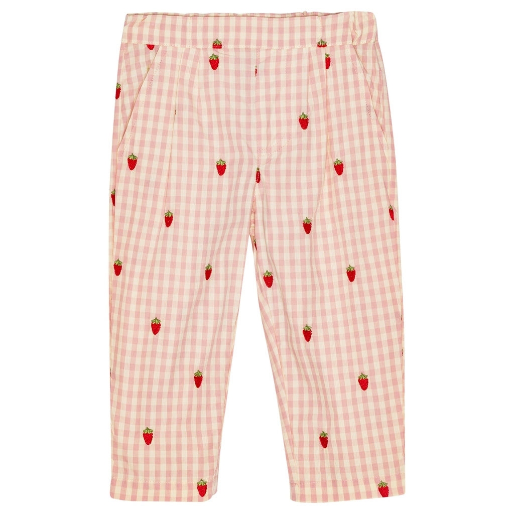 Flöss Aps Dolly Pants Pants Pink Berry Gingham