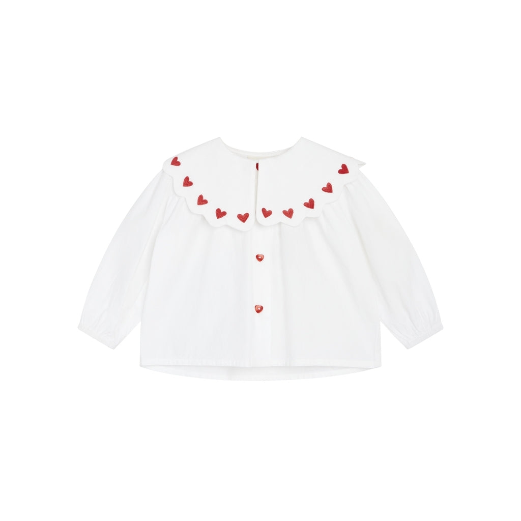 Flöss Aps Ever Blouse Blouse White/Ruby Red