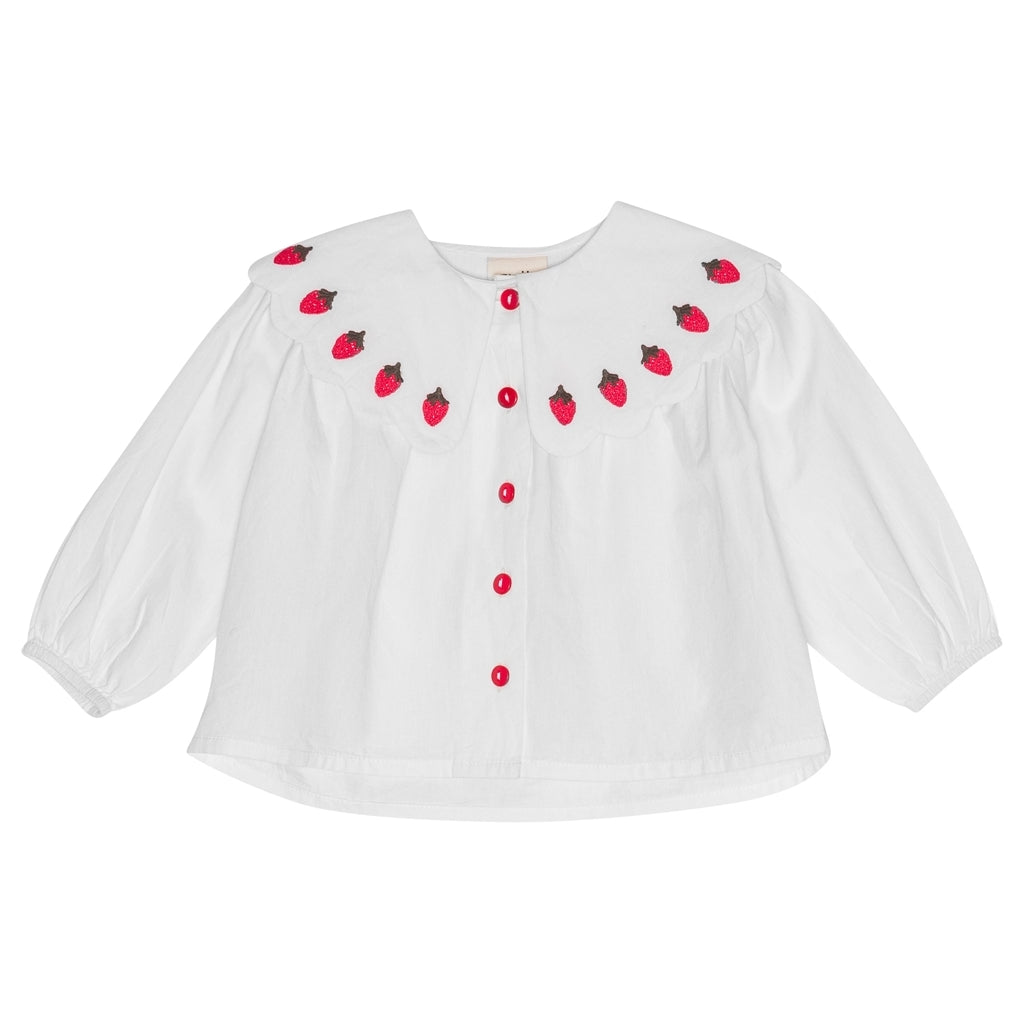 Flöss Aps Everlyn LS BLouse Blouse Bright White Berry