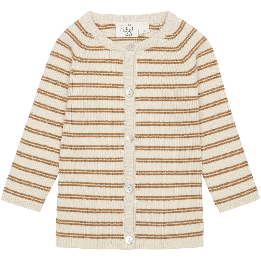 Flöss Aps Flye Cardigan Cardigan Tawny/Offwhite