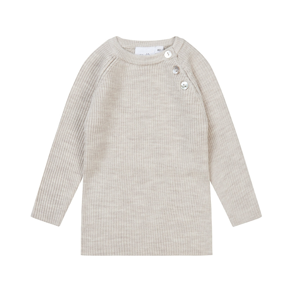 Flöss Aps Flye Sweater Wool Sweater Oat Melange