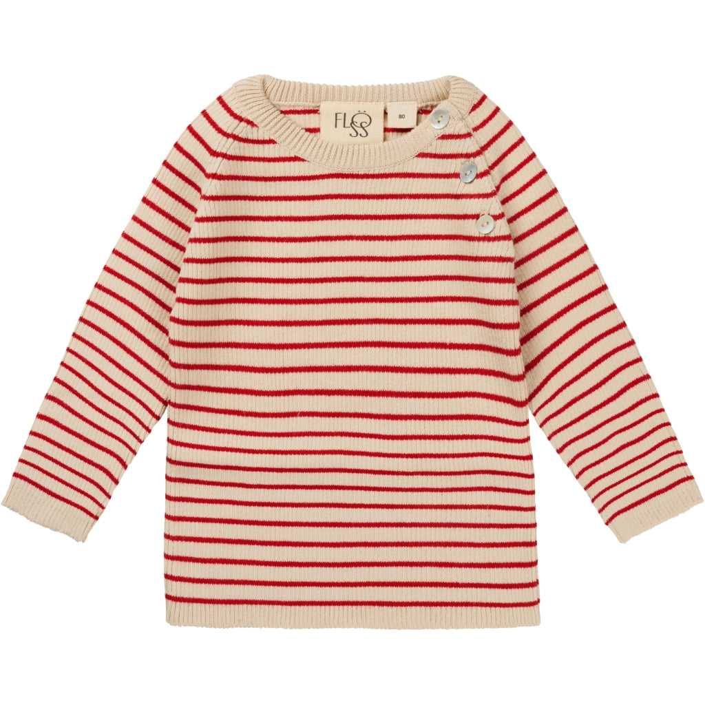 Flöss Aps Flye Sweater Wool Sweater Ruby Red/Cloud