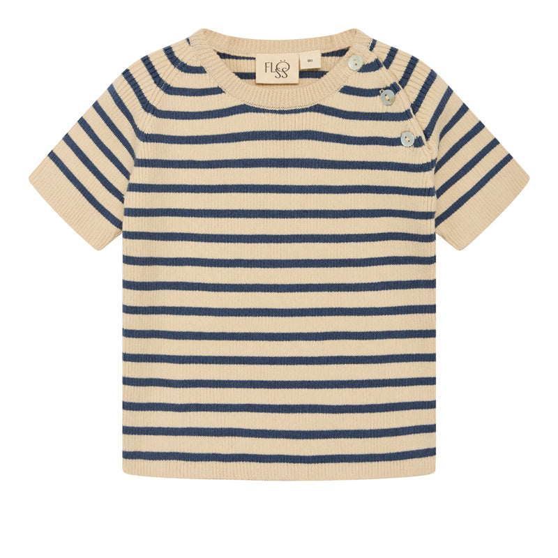 Flöss Aps Flye tshirt Blouse Navy midnight/warm cotton