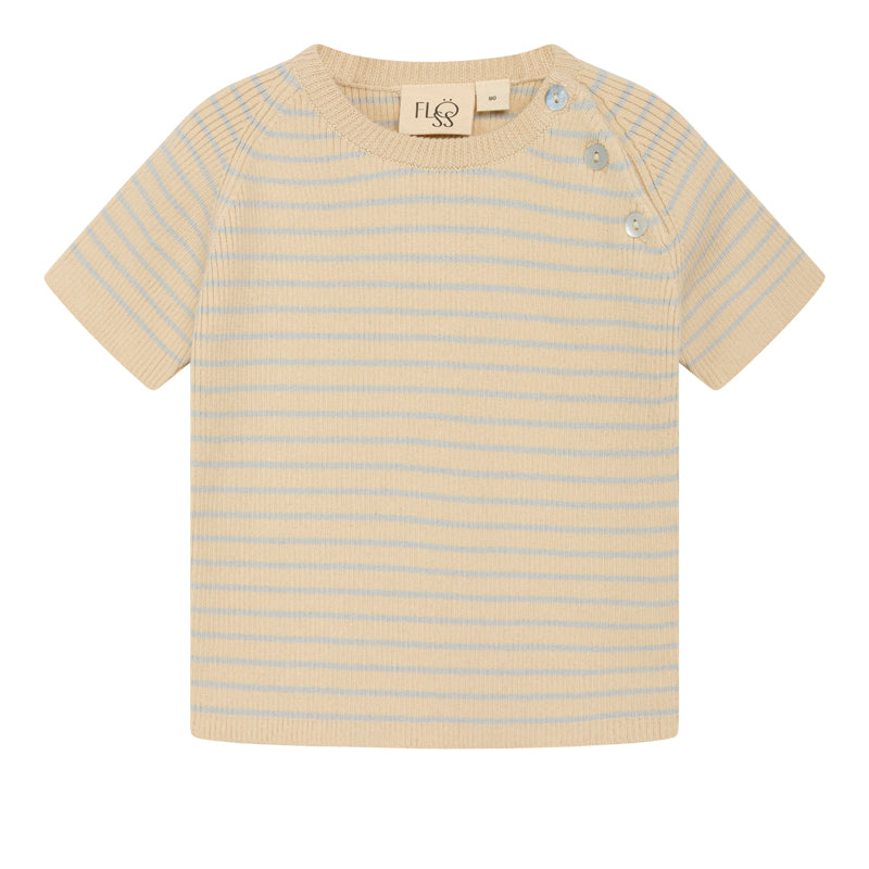 Flöss Aps Flye tshirt Blouse Sea salt/Warm cotton