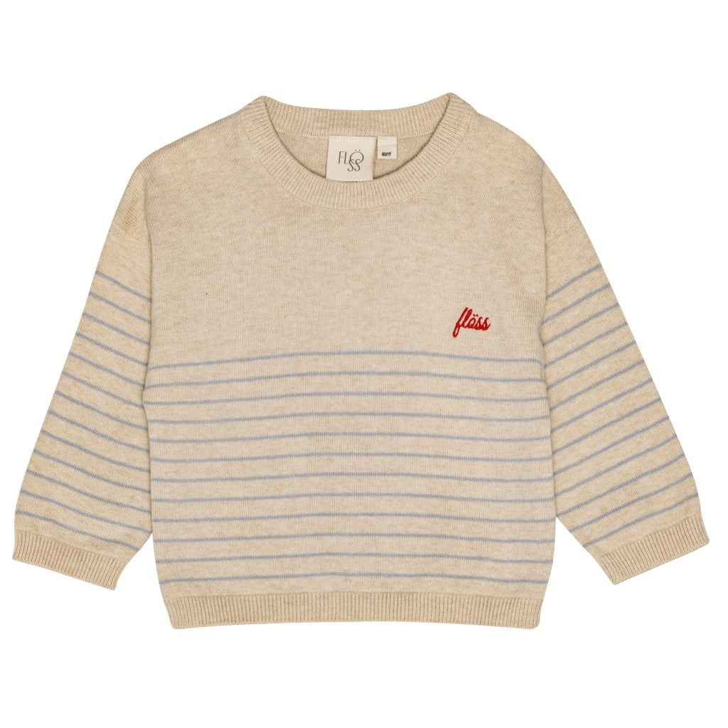 Flöss Aps Hansen Sweater Sweater Cloud Melange/Sea Salt