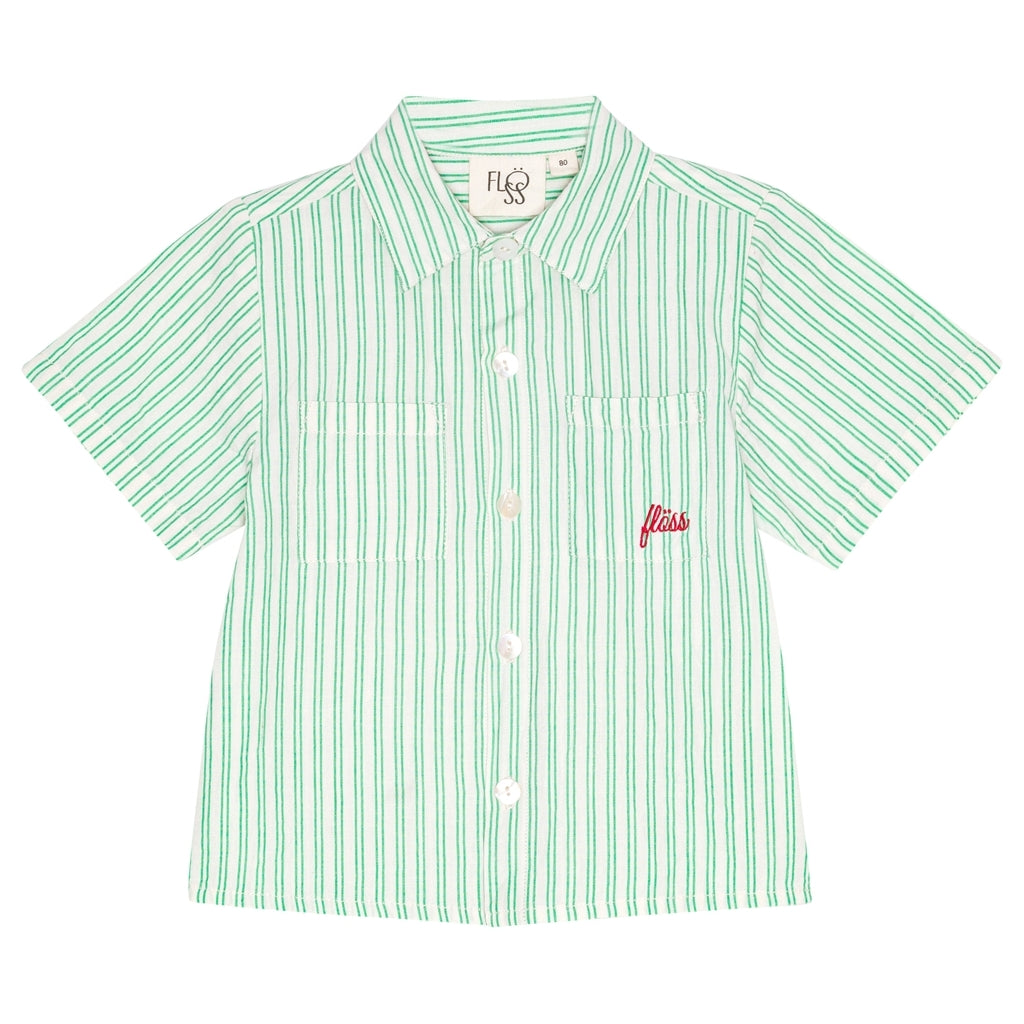 Flöss Aps James SS Shirt Shirt Green/Cloud