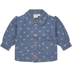 Flöss Aps Lollo Overshirt Shirt Blue Denim/Hearts