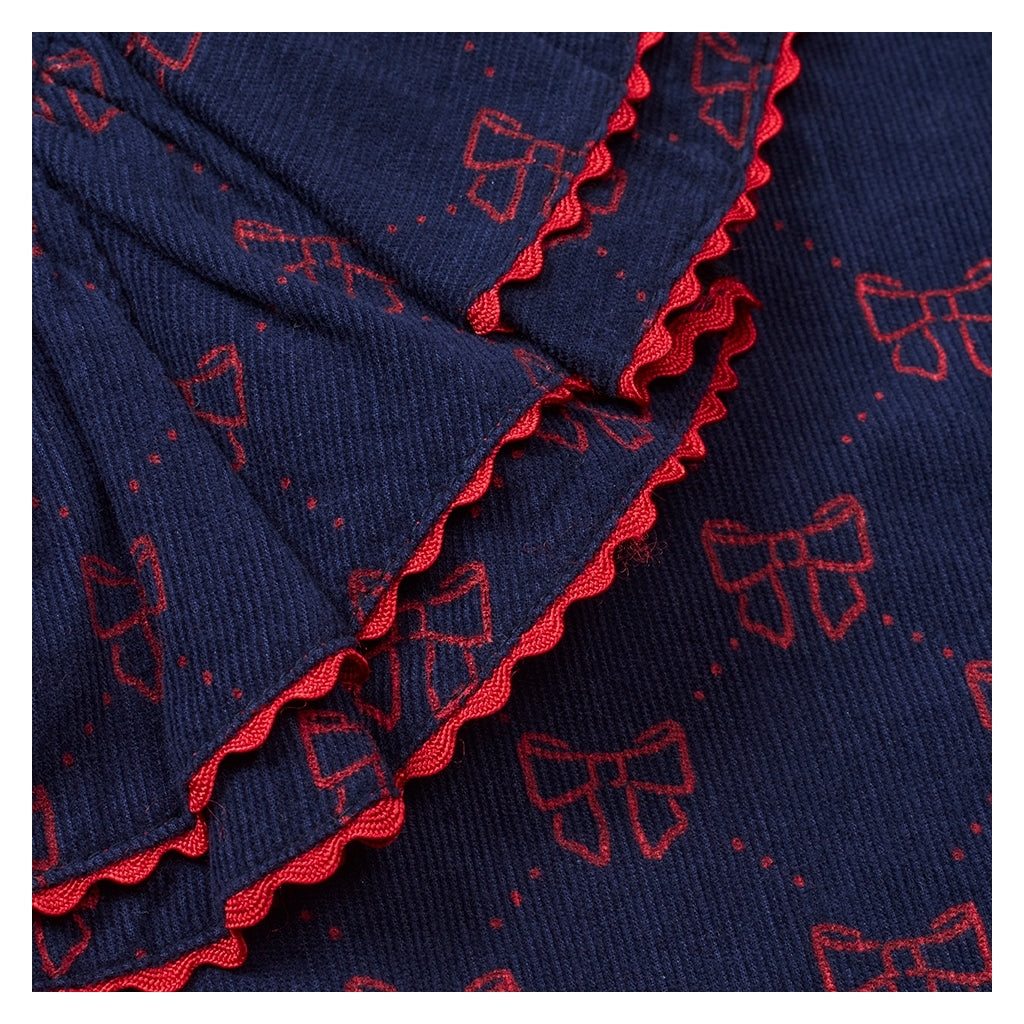 Flöss Aps Luna Dress Dress Navy/Ruby Red Bows