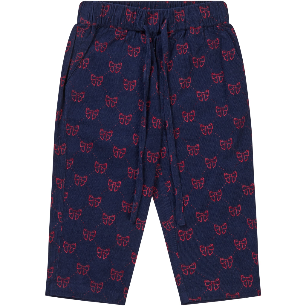 Flöss Aps Luna Pant Pants Navy/Ruby Red Bows