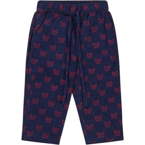 Flöss Aps Luna Pant Pants Navy/Ruby Red Bows