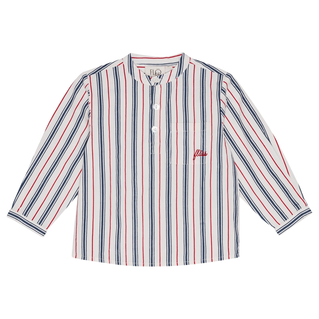 Flöss Aps Miles LS Shirt Shirt Red/Blue stripes