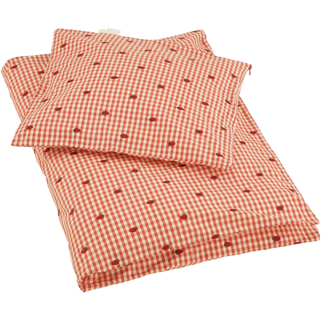 Flöss Aps Molly Duvet+Pillow Baby Duvet cover Berry Gingham