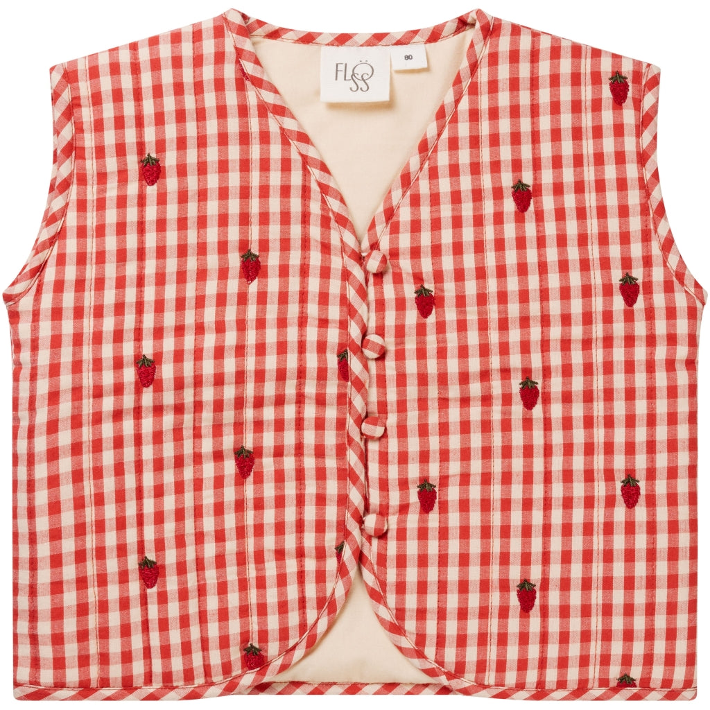 Flöss Aps Molly Vest Vest Berry Gingham