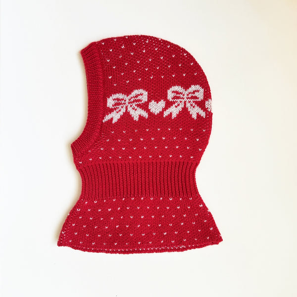 Flöss Aps Noe Balaclava Balaclava Red/OffWhite Bow