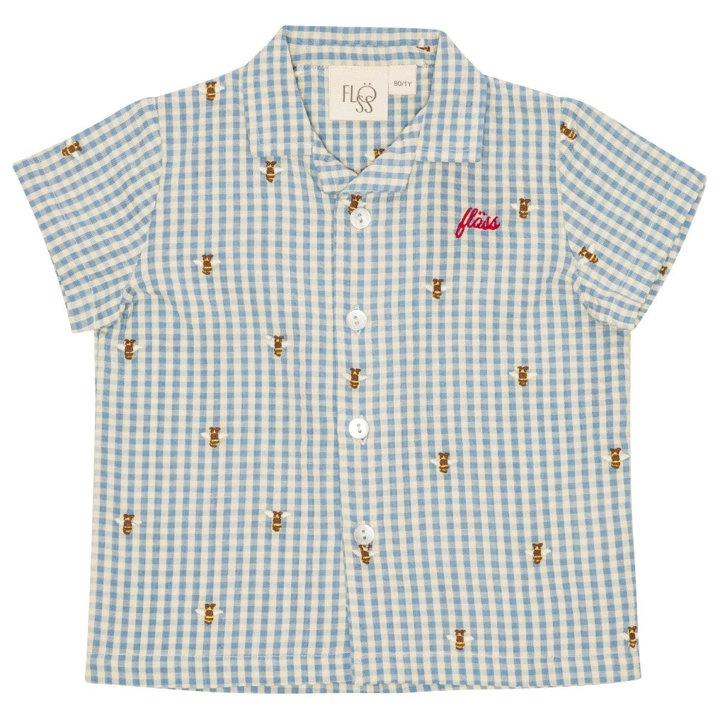 Flöss Aps Oliver SS Shirt Shirt Bee Gingham