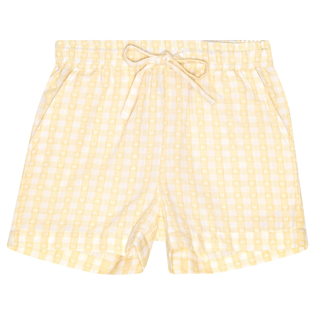 Flöss Aps Olivia Shorts Shorts Soft Yellow Heart Gingham