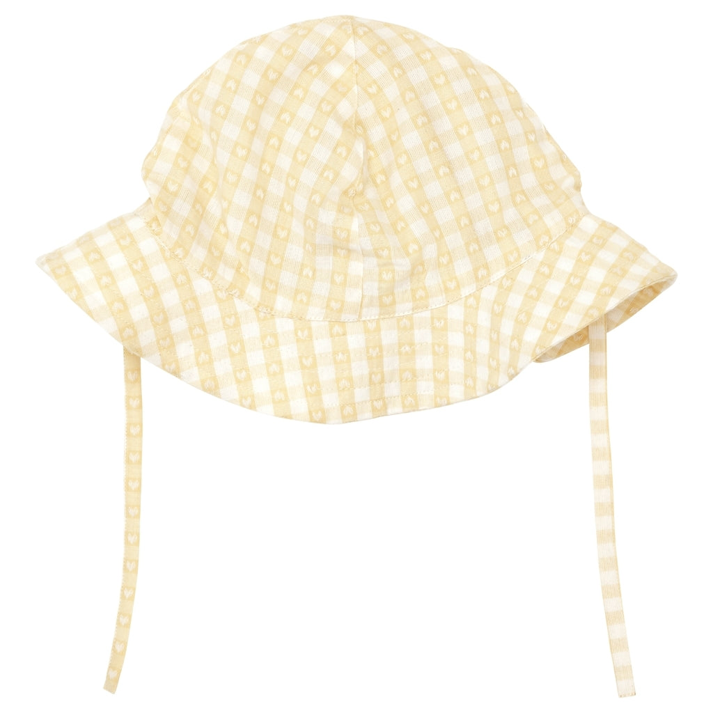 Flöss Aps Olivia Sunhat Sun hat Soft Yellow Heart Gingham