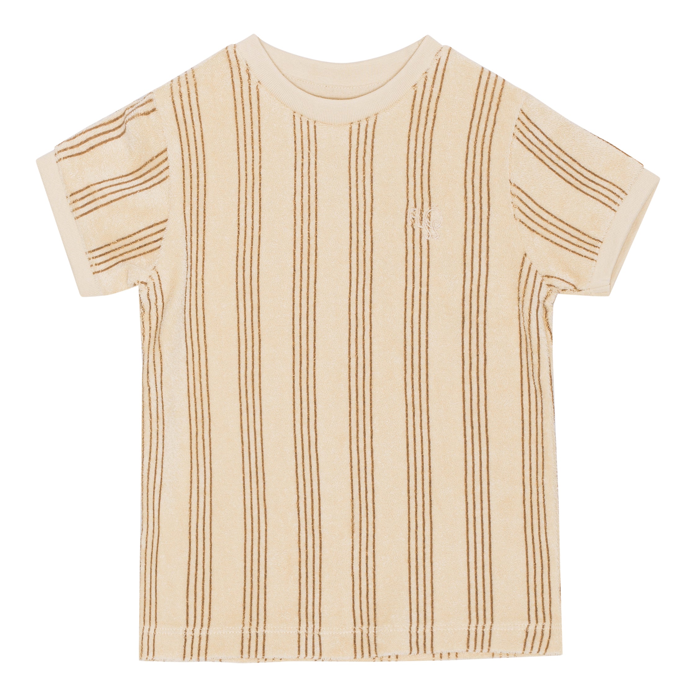 Flöss Aps Pluto Terry T-shirt Top Latte stripe print