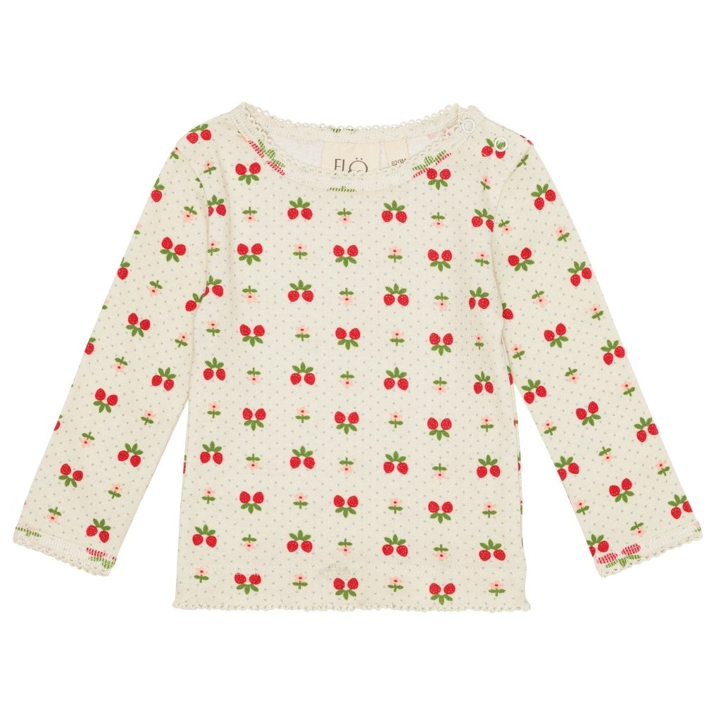 Flöss Aps Sofia Jersey Basic Blouse Blouse Soft White Berry