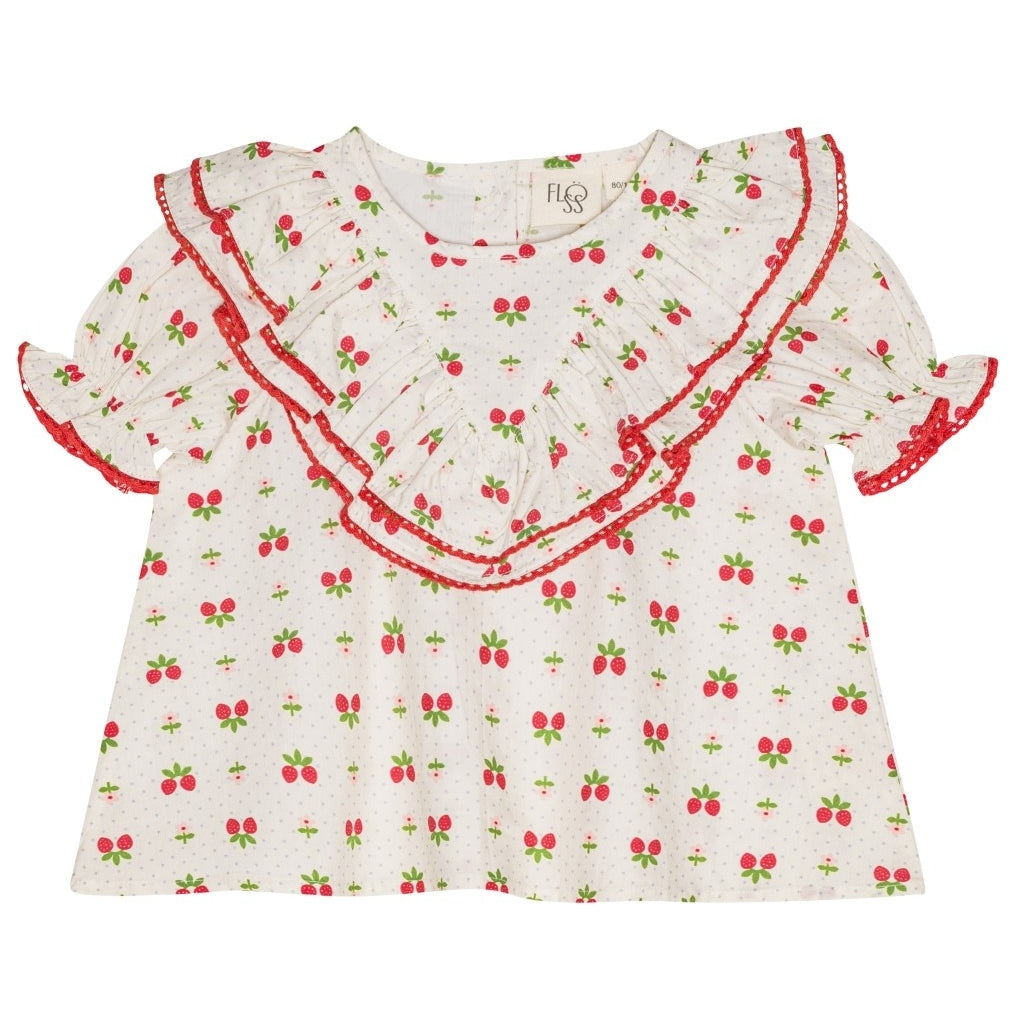 Flöss Aps Sofia SS Blouse Blouse Soft White Berry