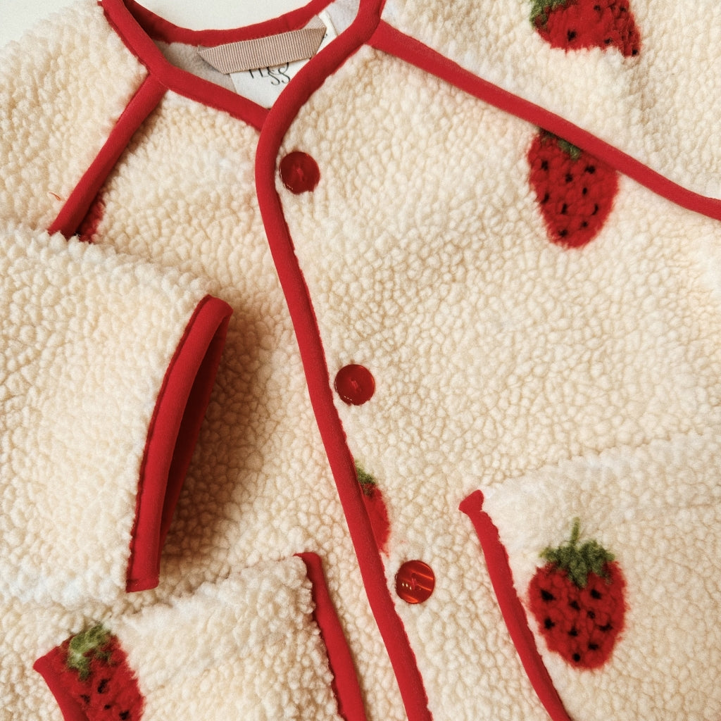 Flöss Aps Strawberry Fleece Jacket Jacket Soft White Berry