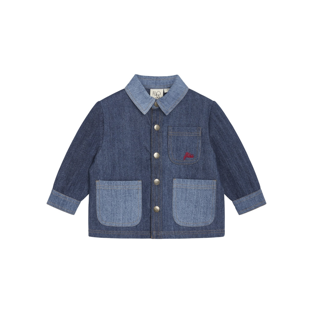 Flöss Aps Viggo Overshirt Shirt Dark/Mid Blue Denim