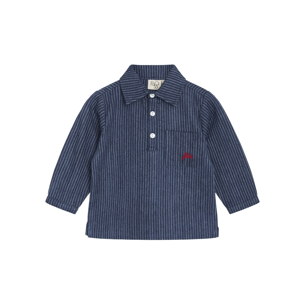 Flöss Aps Willy LS shirt Shirt Indigo Stripe